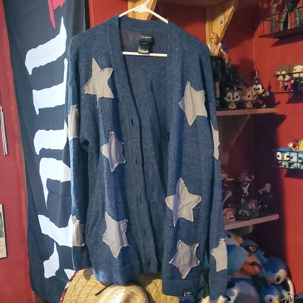 Hot Topic Coraline Button-up Star Cardigan Size Large